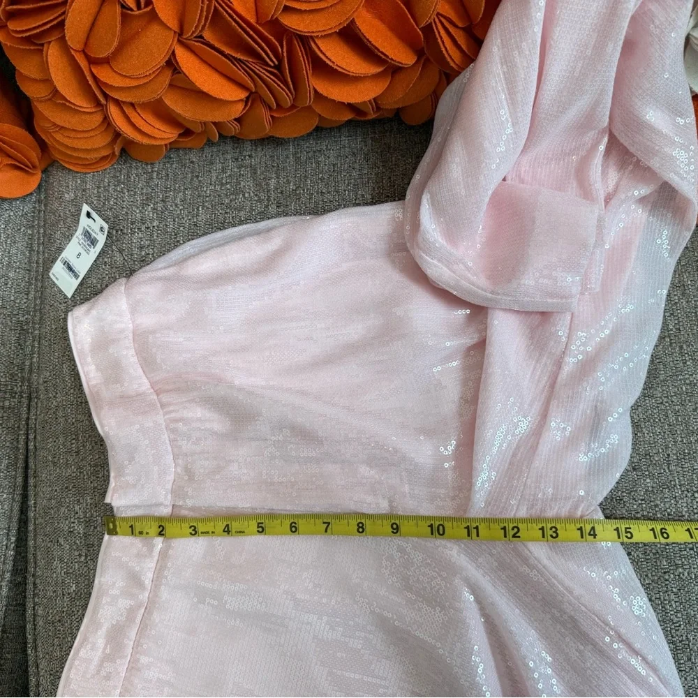 NWT On 34th Pink Dogwood Sequined High Rise Straight-Leg Pants - Picture 10 of 11